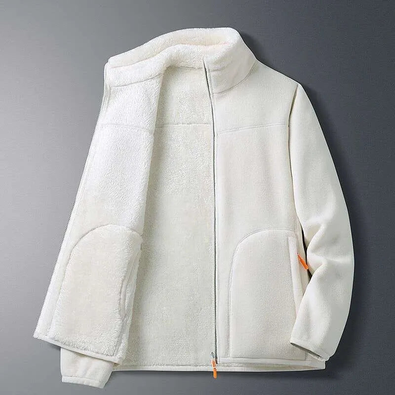 Women's Fashion Solid Color Warm Jacket, Autumn/Winter Comfortable Reversible Jacket