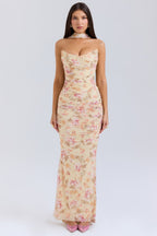 Noir Sculpt Strapless Evening Maxi Dress