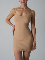 Lace Trim Sculpt Slip Dress