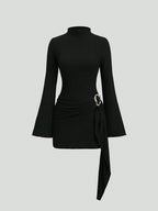 Sculpt Wrap Accent Mini Dress