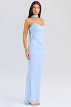 Noir Sculpt Strapless Evening Maxi Dress