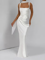Sculpt Satin Contour Evening Dress
