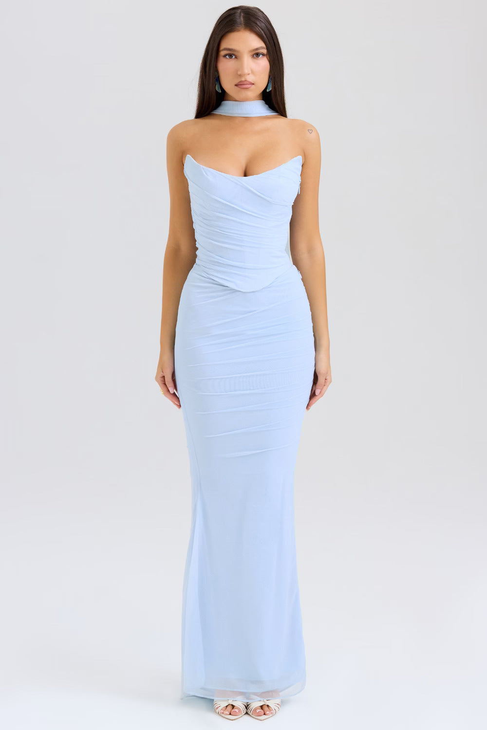 Noir Sculpt Strapless Avond Maxi Jurk