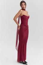 Noir Sculpt Strapless Evening Maxi Dress