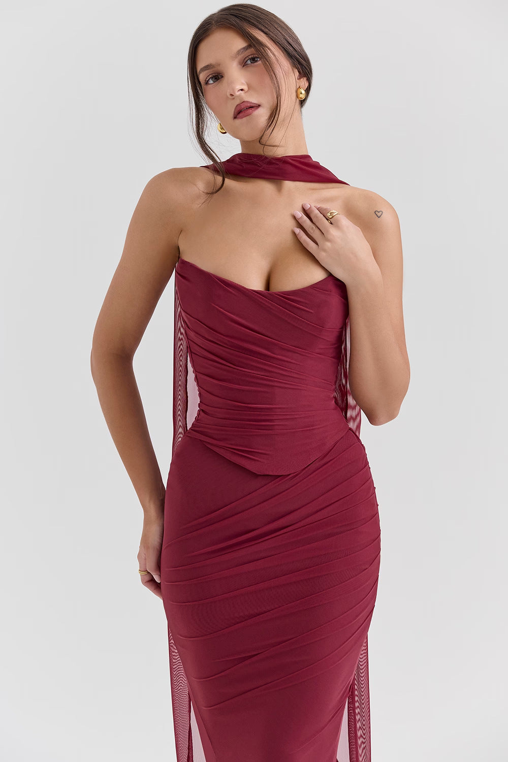 Noir Sculpt Strapless Avond Maxi Jurk