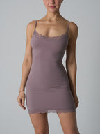 Lace Trim Sculpt Slip Dress