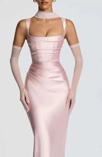 Sculpt Satin Contour Evening Dress
