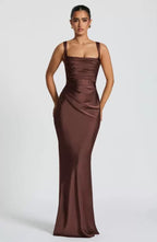 Sculpt Satin Contour Evening Dress