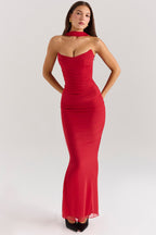 Noir Sculpt Strapless Evening Maxi Dress