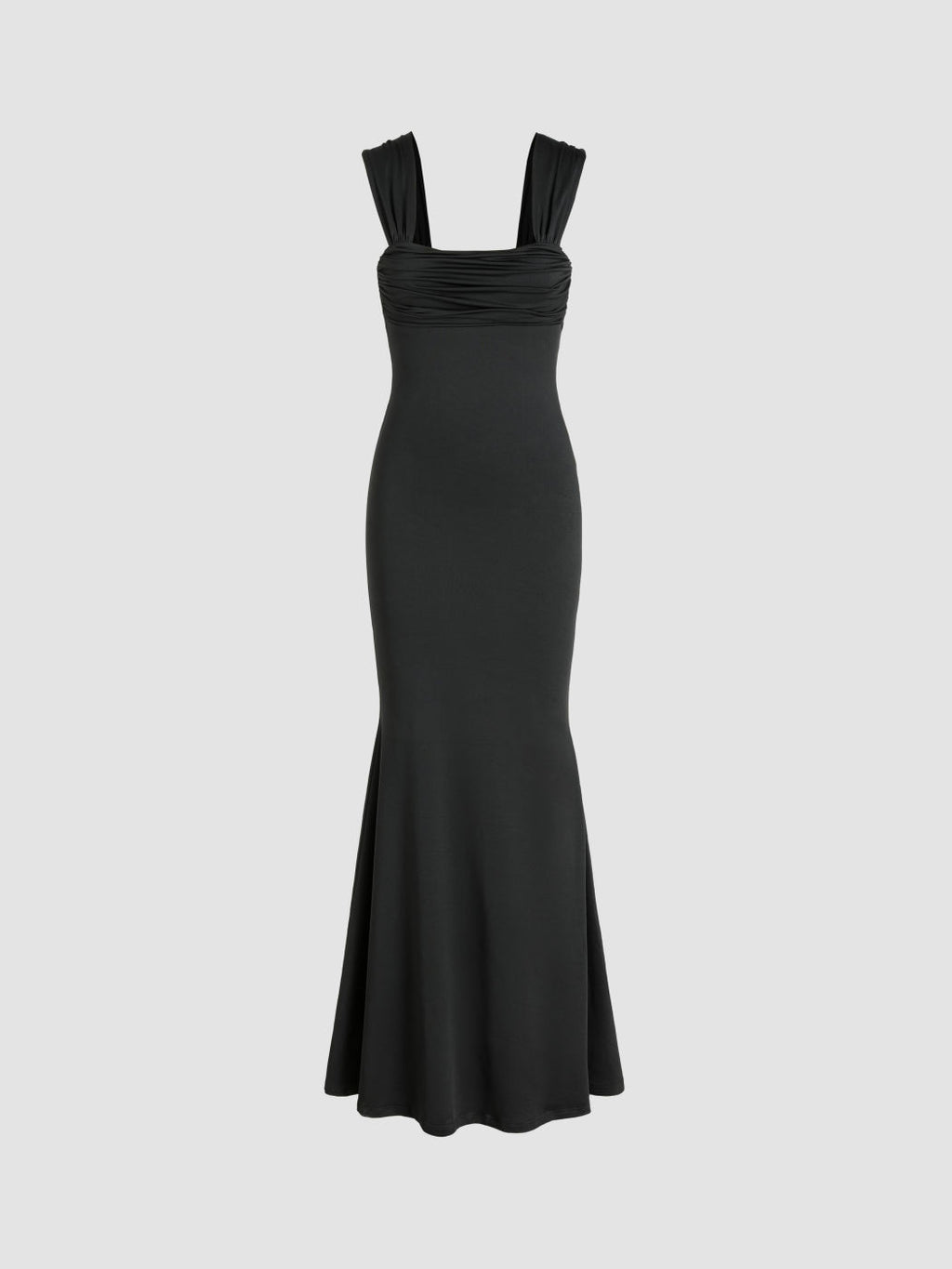 Sculptende maxi-jurk met vierkante hals