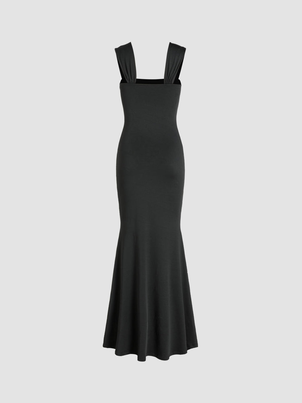 Sculptende maxi-jurk met vierkante hals