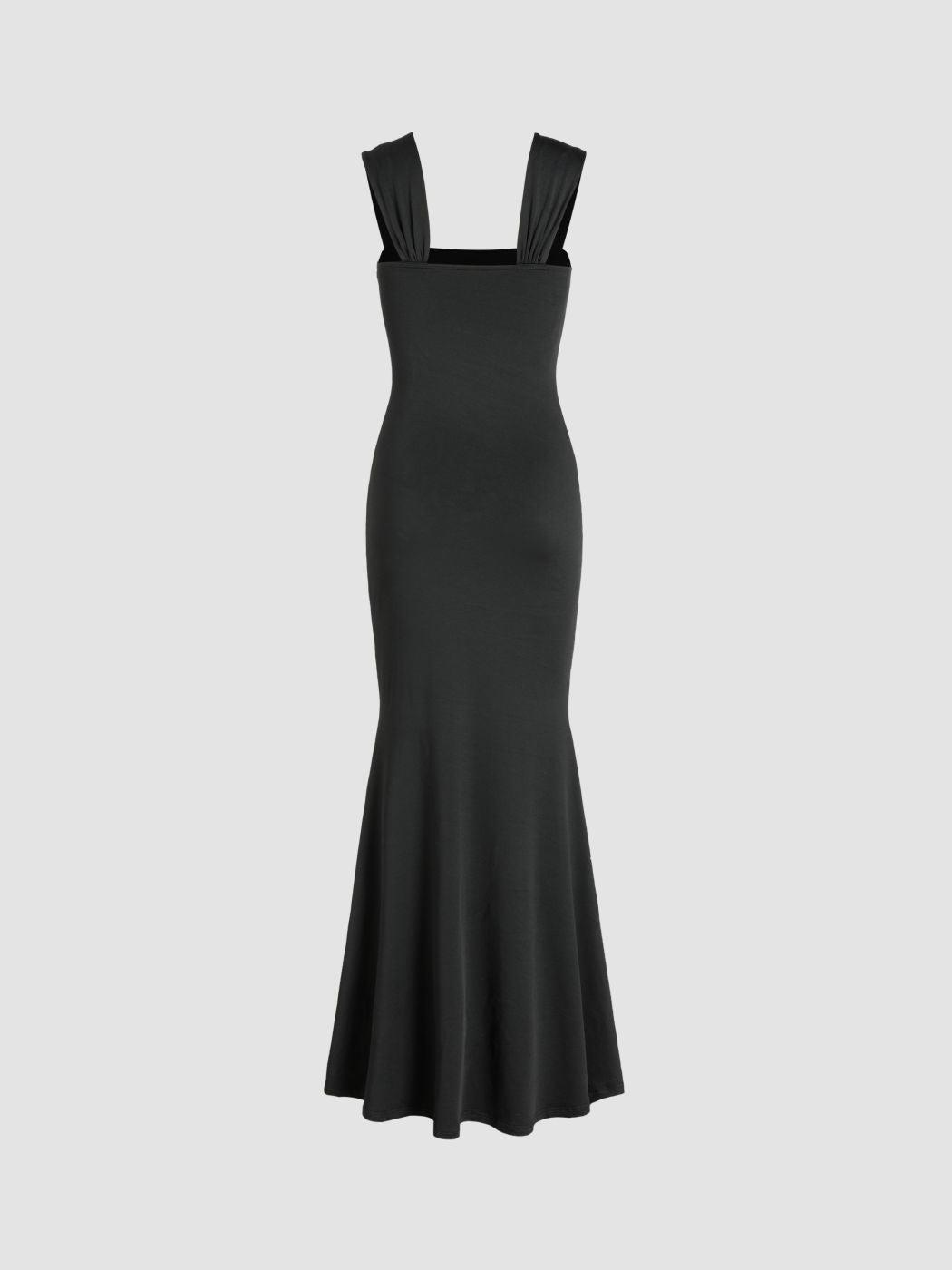 Sculptende maxi-jurk met vierkante hals