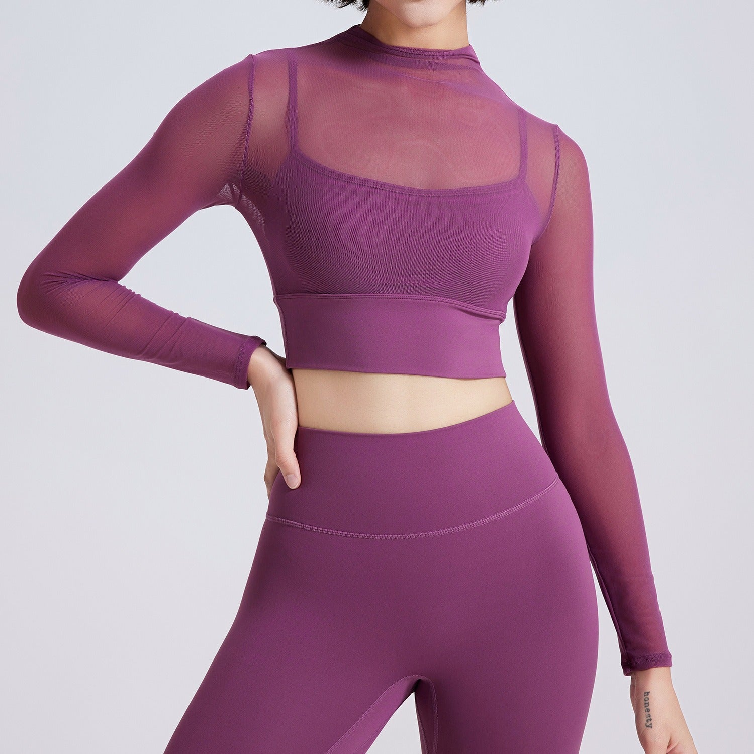 Crop Top met Lange Mouwen voor Vormgevende Compressie