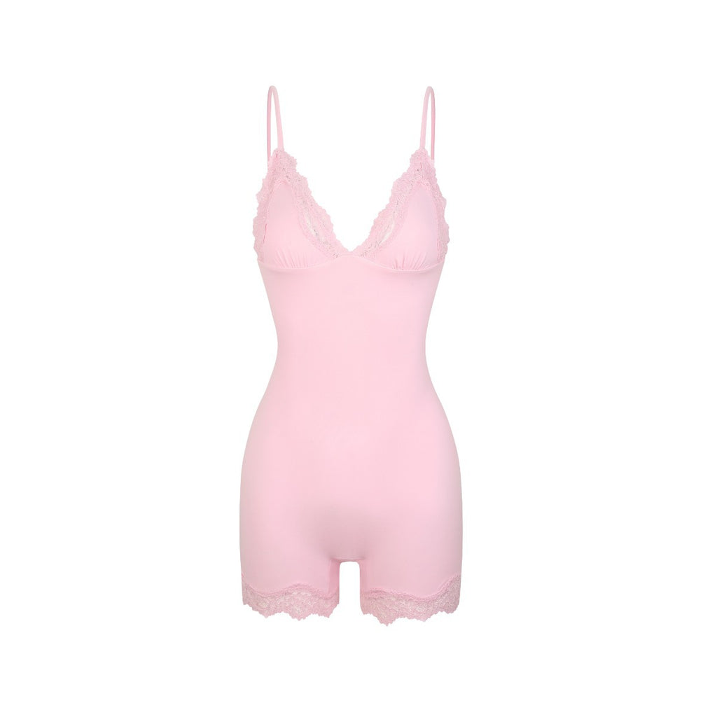 Corrigerende bodysuit met kanten afwerking