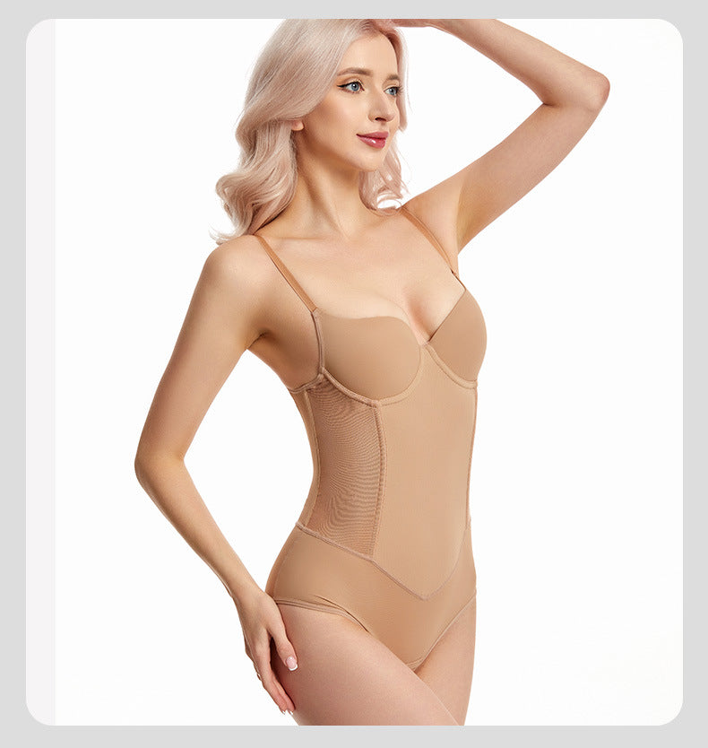 Bodysuit met mesh panelen en corrigerende pasvorm