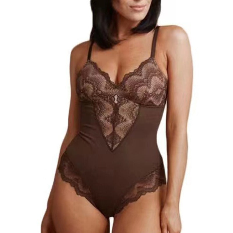 Corrigerende Bodysuit met Kanten Panel
