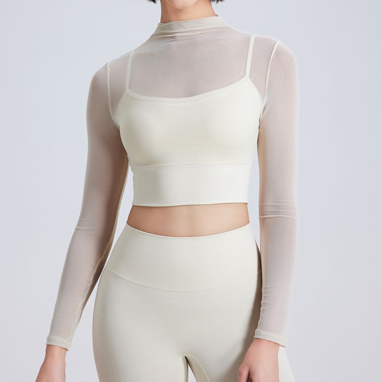 Crop Top met Lange Mouwen voor Vormgevende Compressie