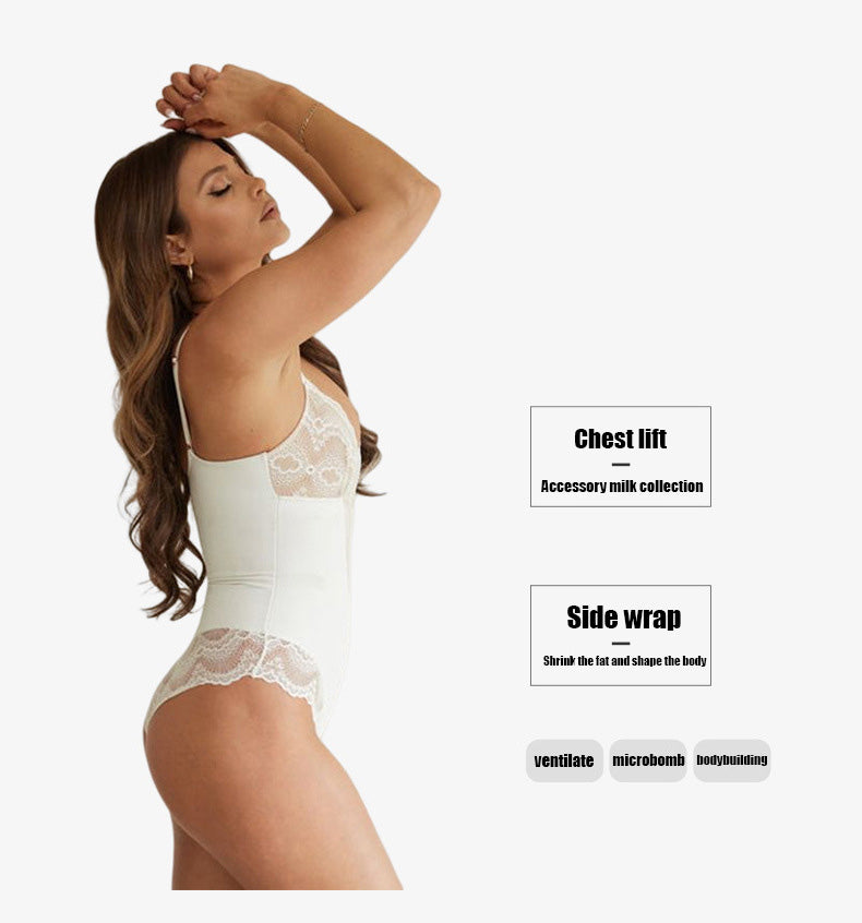 Corrigerende Bodysuit met Kanten Panel