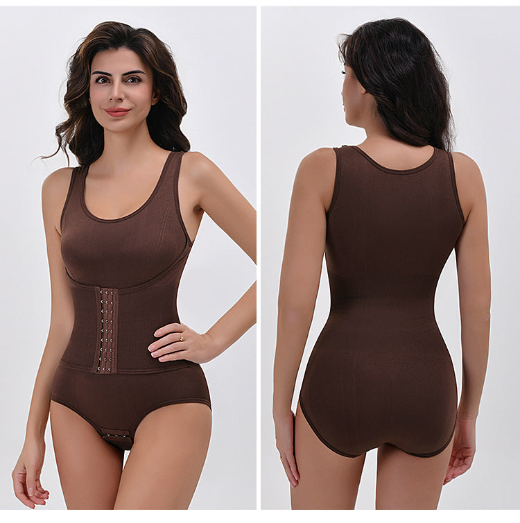 Taillerende Bodysuit met Brede Bandjes en Haak- en Oogsluiting