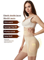 Zip-Up High-Waist Shaping Compression Shorts