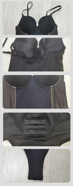 Bodysuit met mesh panelen en corrigerende pasvorm