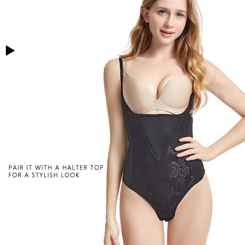 Corrigerende bodysuit met kanten inzetstukken bij de taille