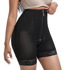Front-Zip High-Waist Sculpting Shaping Shorts