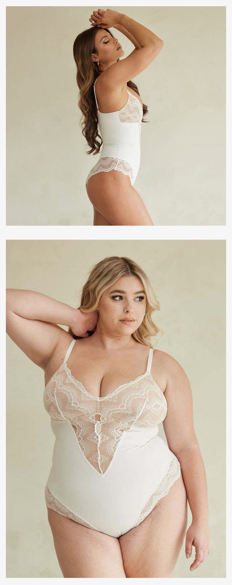 Corrigerende Bodysuit met Kanten Panel