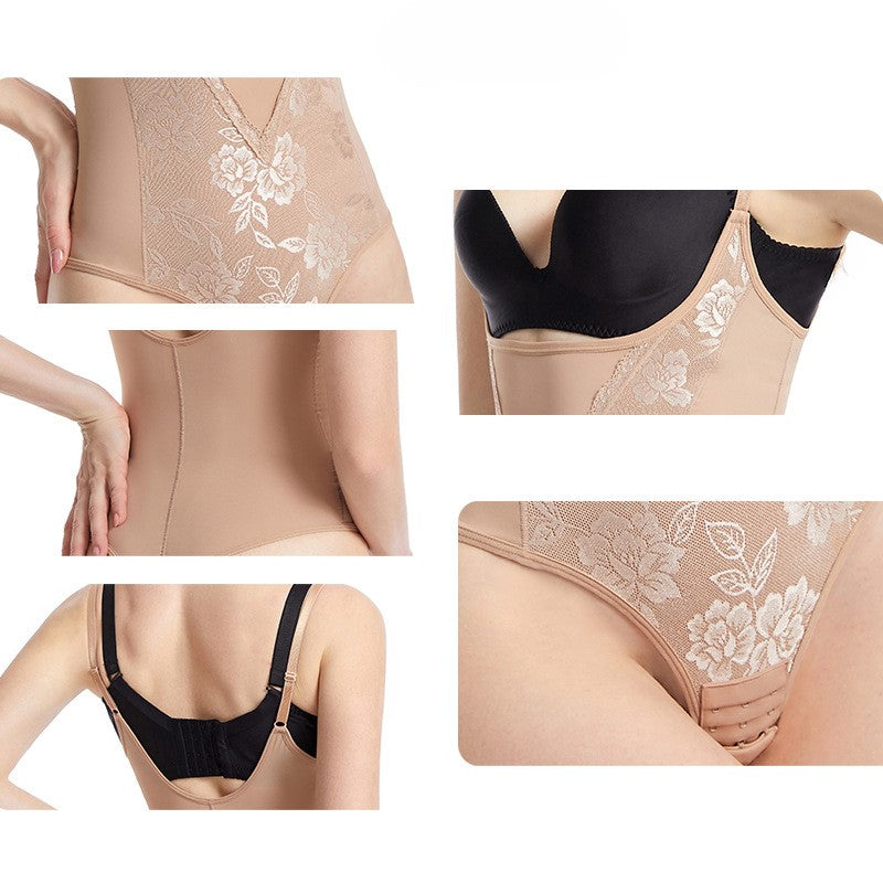 Corrigerende bodysuit met kanten inzetstukken bij de taille