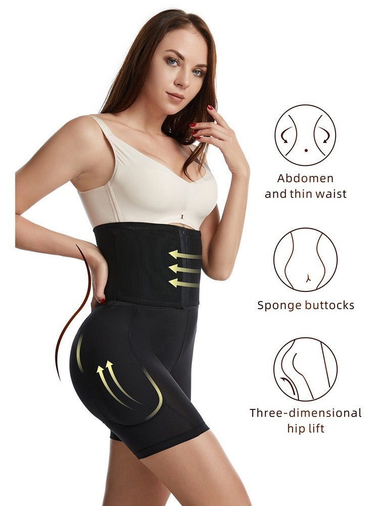 Zip-Up High-Waist Shaping Compression Shorts