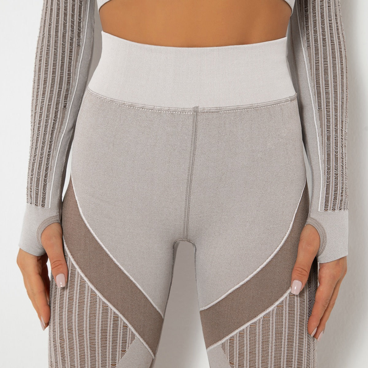 Naadloze Mesh Sculpting Legging met Hoge Taille