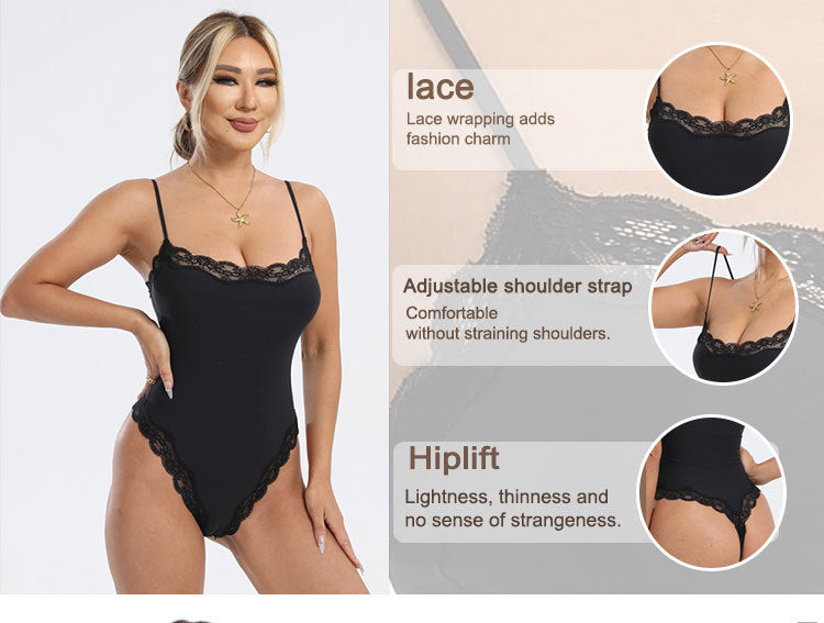 Corrigerend Bodysuit met Kanten Afwerking