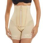Front-Zip High-Waist Sculpting Shaping Shorts