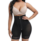 Front-Zip High-Waist Sculpting Shaping Shorts