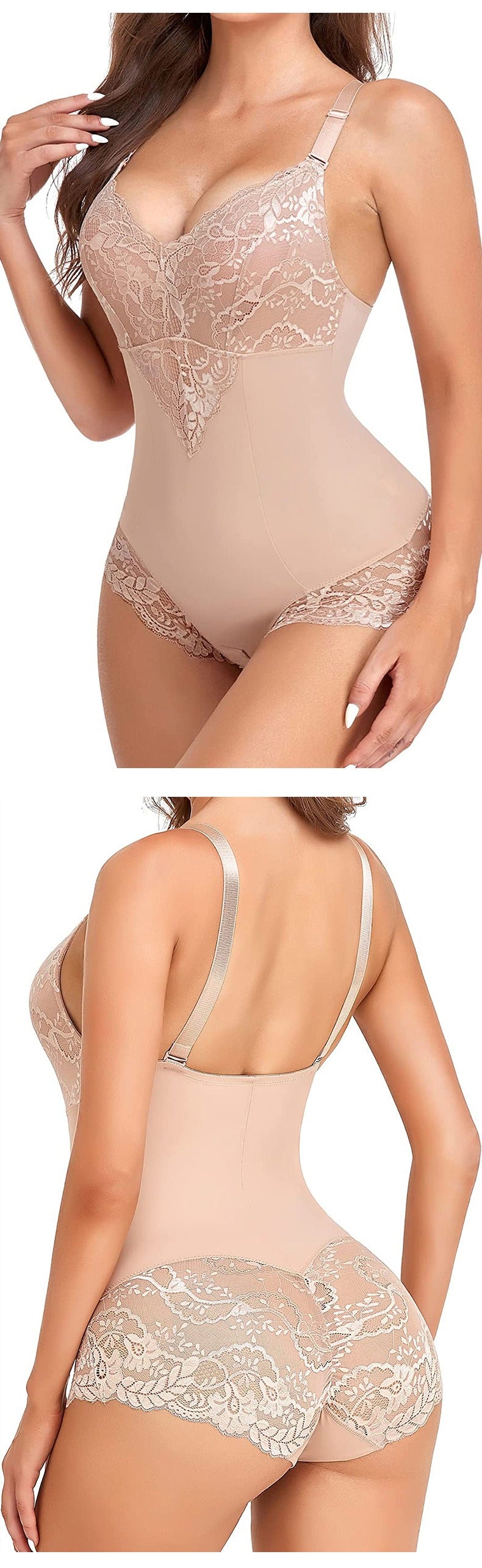 Bodysuit met tailleversmallende kant