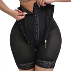 Front-Zip High-Waist Sculpting Shaping Shorts