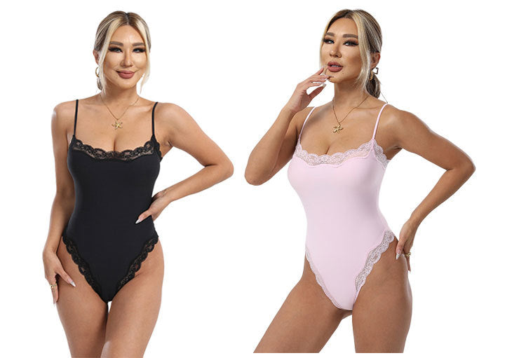 Corrigerend Bodysuit met Kanten Afwerking