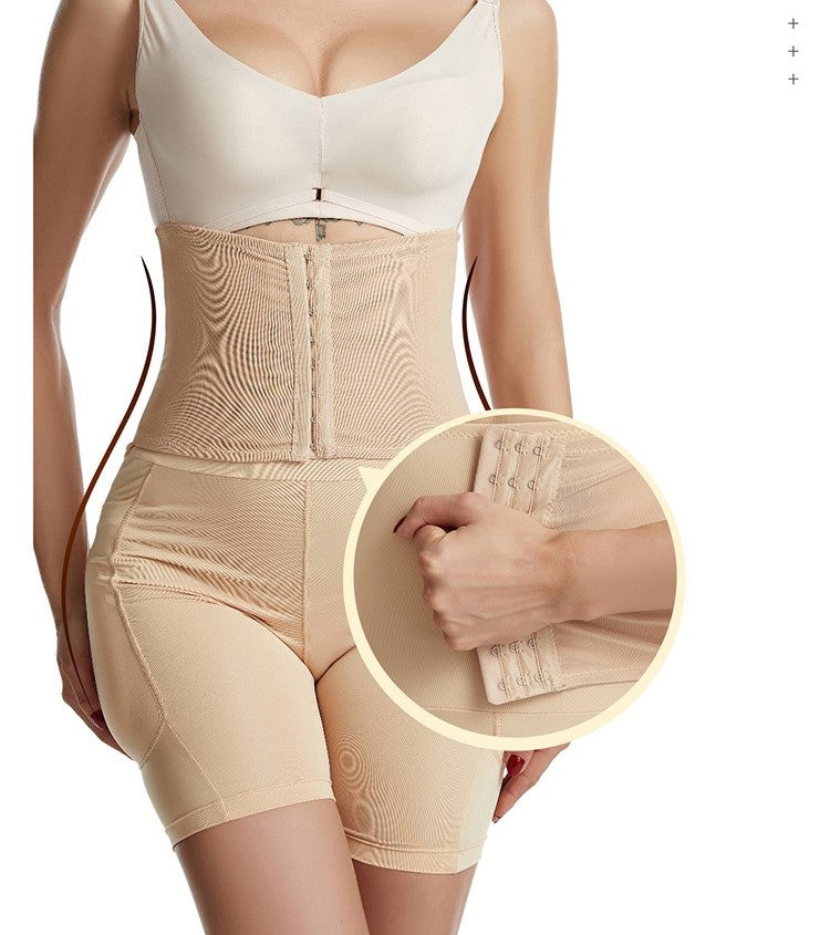 Zip-Up High-Waist Shaping Compression Shorts