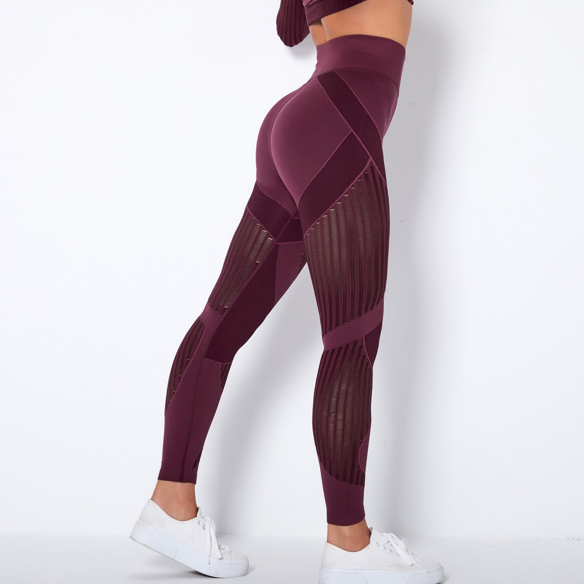 Naadloze Mesh Sculpting Legging met Hoge Taille