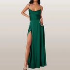 Sleeveless Silk Maxi Dress with Flowing Design | Perfect for Summer - Green