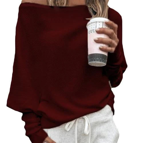 Women's Sweater with Crew Neck | Perfect for Autumn - Red
