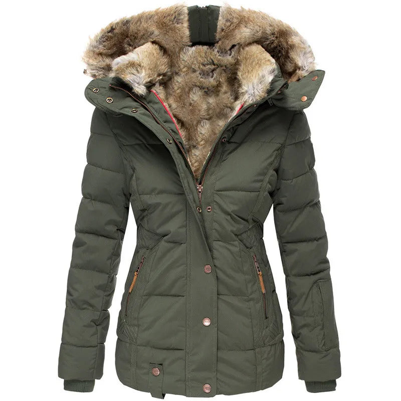 Durable Women's Winter Coat with Insulating Faux Fur Lining | Perfect for Cold Winter Months - Green
