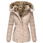 Durable Women's Winter Coat with Insulating Faux Fur Lining | Perfect for Cold Winter Months - Beige