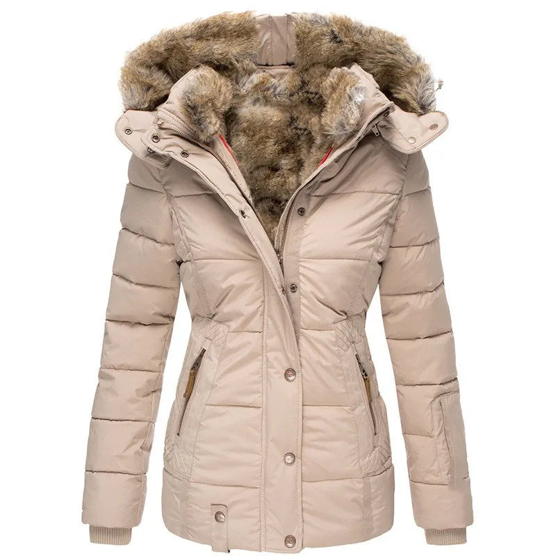 Durable Women's Winter Coat with Insulating Faux Fur Lining | Perfect for Cold Winter Months - Beige