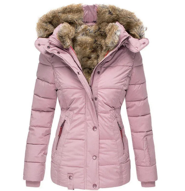 Durable Women's Winter Coat with Insulating Faux Fur Lining | Perfect for Cold Winter Months - Pink