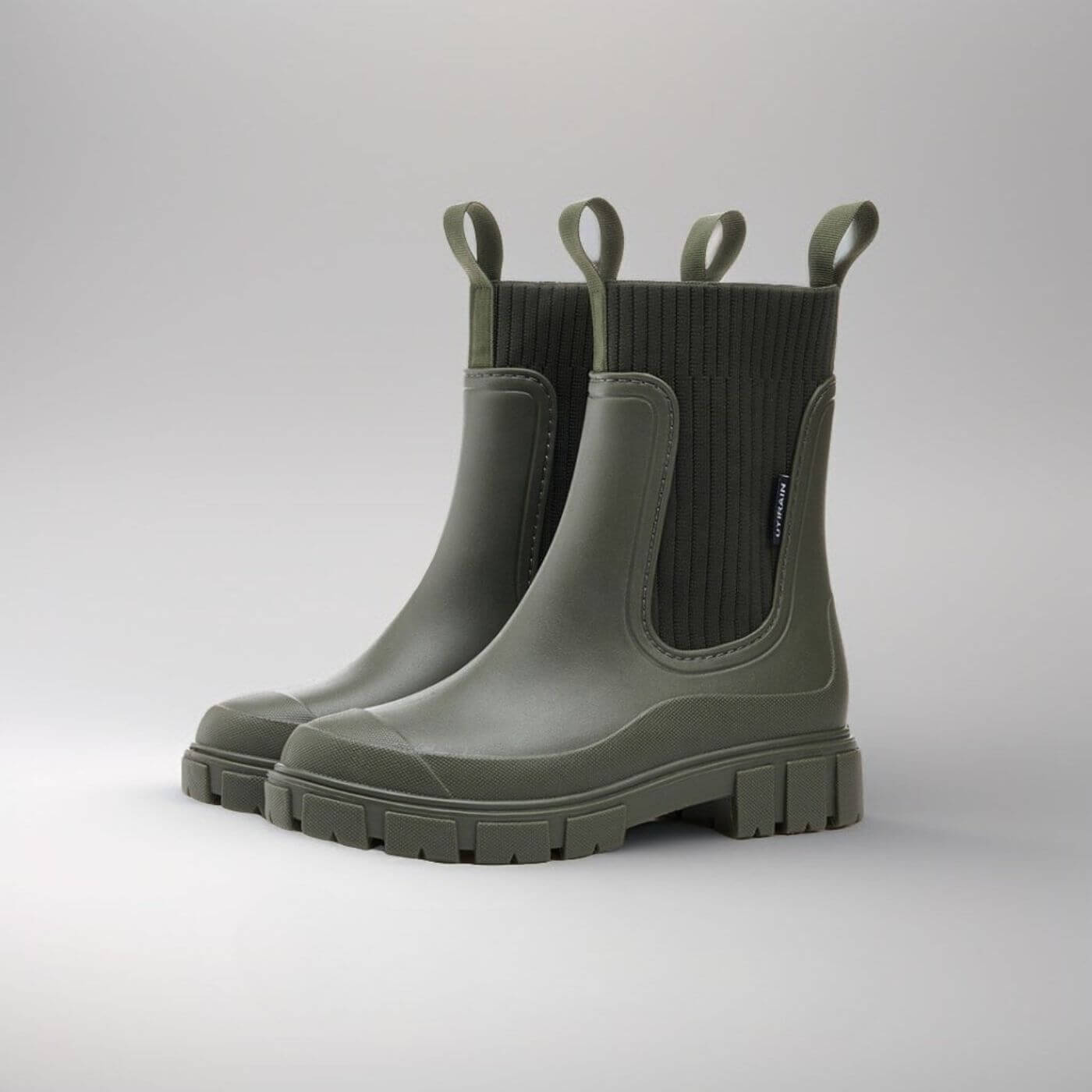 Women's Rain Boots with Water-Resistant Surface and Non-Slip Sole - Green