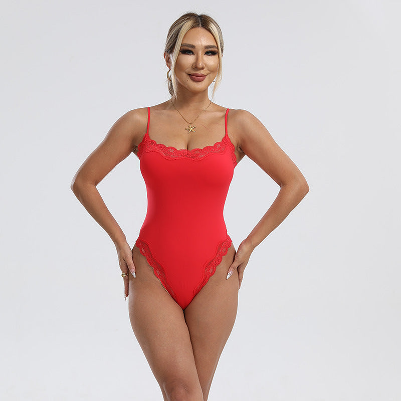 Corrigerend Bodysuit met Kanten Afwerking