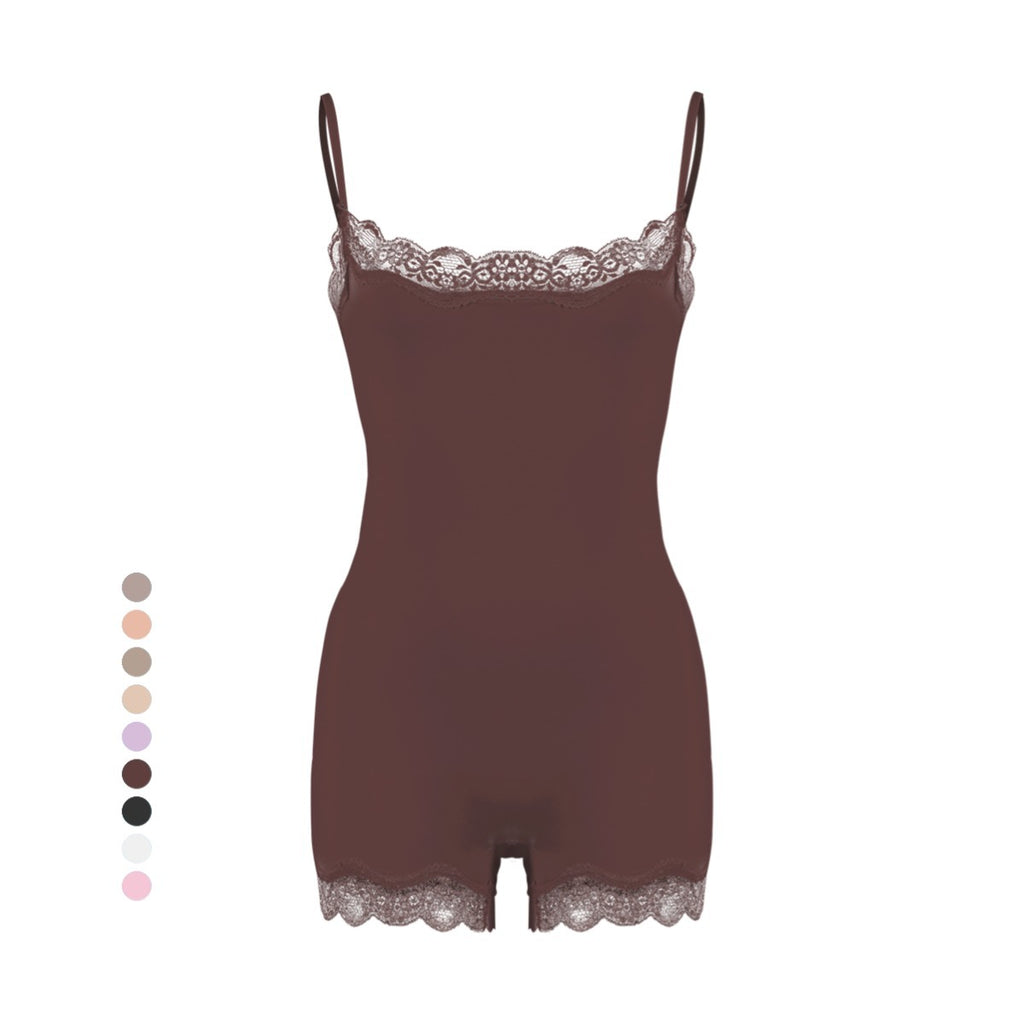 Corrigerende Bodysuit Shorts met Kanten Afwerking