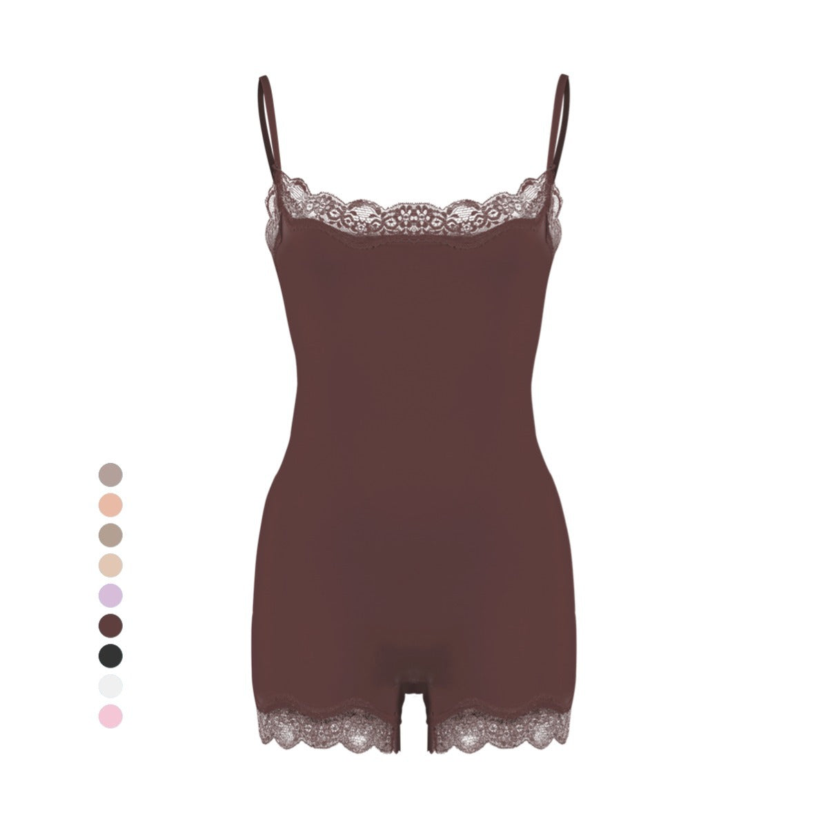 Corrigerende Bodysuit Shorts met Kanten Afwerking
