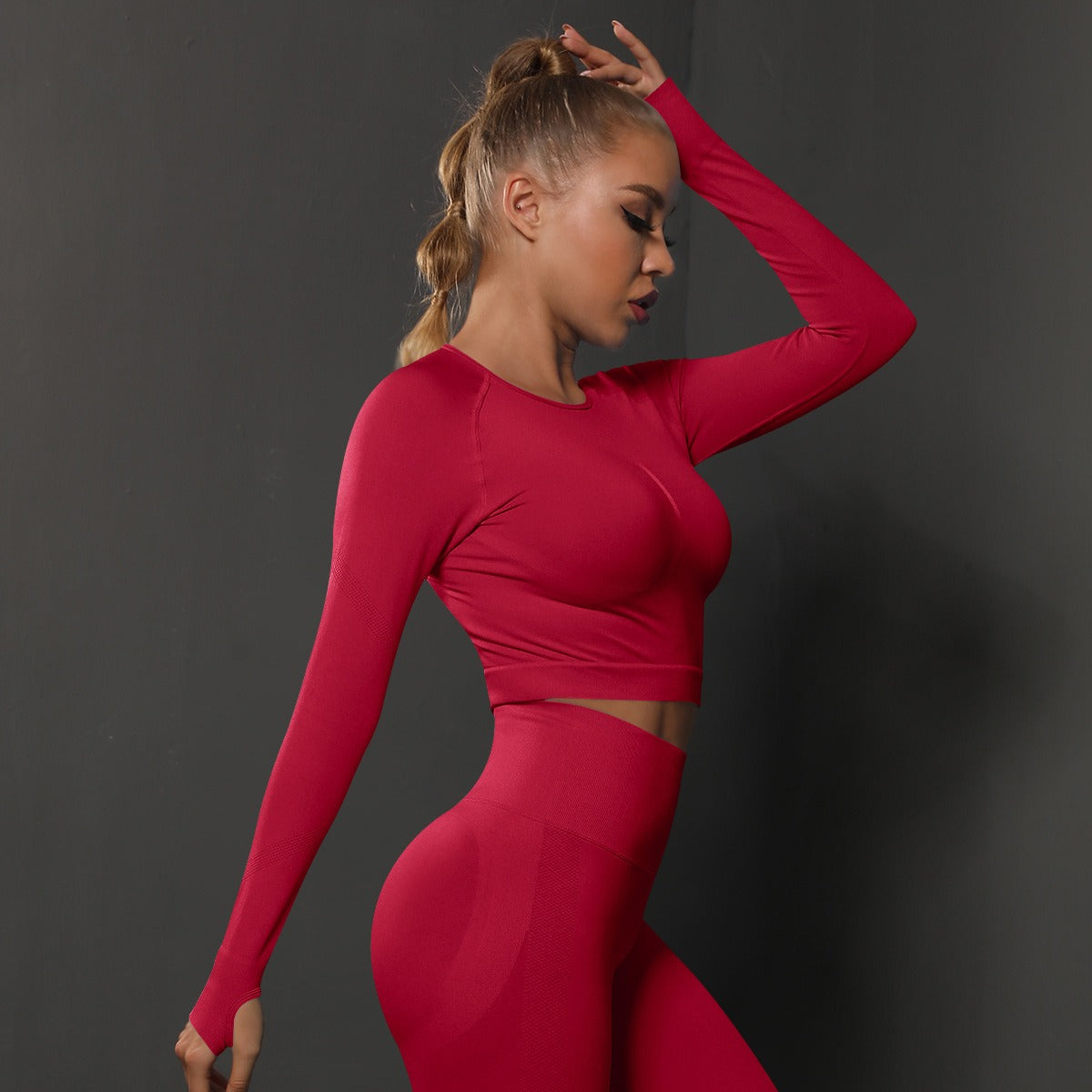 Naadloze Corrigerende Activewear Top met Lange Mouwen